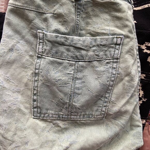 Anthropologie Pants Womens 26 Wanderer Relaxed Taper Straight Floral Green READ - Picture 7 of 10